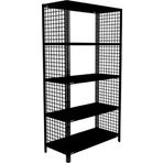 Rafburada® 5 Katlı Renkli Tel Kafes Çelik Raf. Dekoratif Raf 43x60 Siyah 150 cm