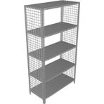 Rafburada® 5 Katlı Renkli Tel Kafes Çelik Raf. Dekoratif Raf 43x75 Beyaz 150 cm