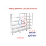 Rafburada 6 Katlı 3'lü Galvaniz Çelik Raf - Depo, Arşiv, Kiler, Dosya, Market Rafı - 43x60 cm-150 cm-0.70 mm