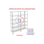 Rafburada 6 Katlı Duble Galvaniz Çelik Raf - Depo, Arşiv, Kiler, Dosya, Market Rafı - 43x75 cm-250 cm-0.70 mm