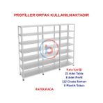 Rafburada 7 Katlı 3'lü Galvaniz Çelik Raf - Depo, Arşiv, Kiler, Dosya, Market Rafı - 43x60 cm-200 cm-1.50 mm