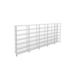 Rafburada 7 Katlı 5'li Galvaniz Çelik Raf - Depo, Arşiv, Kiler, Dosya, Market Rafı - 43x93 cm-200 cm-0.70 mm