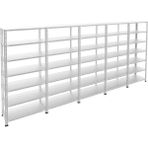 Rafburada 7 Katlı 5'li Galvaniz Çelik Raf - Depo, Arşiv, Kiler, Dosya, Market Rafı - 59x75 cm-200 cm-1.00 mm