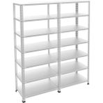Rafburada 7 Katlı Duble Galvaniz Çelik Raf.depo,arşiv,dosya Rafı. 0.70 MM-31X75-200CM - 200 cm
