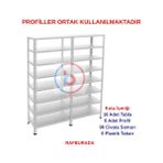 Rafburada 8 Katlı Duble Galvaniz Çelik Raf - Depo, Arşiv, Kiler, Dosya, Market Rafı - 31x75 cm-150 cm-1.50 mm
