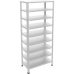Rafburada 9 Katlı Galvaniz Çelik Raf - Depo, Arşiv, Kiler, Dosya, Market Rafı - 43x60 cm-100 cm-0.70 mm
