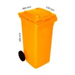 Rafçızade Çöp Kovası 120 lt Plastik Turuncu