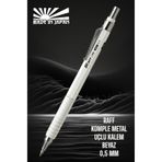 Raff - METAL GÖVDE - 0.5 MM - BEYAZ RENK - VERSATİL MEKANİK UÇLU KALEM(KUTULU)