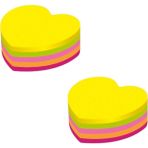 Raff Yapışkanlı Not Kağıdı Kalp ( 2 Adet ) - Çok Renkli - Post-it - Renk Sayısı