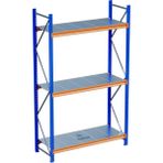 Raffar 3 Katlı Endüstriyel Depo Raf Sistemi – Hafif Yük Rafı - Çok Renkli - 60x150xH250CM