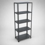 Raffar Antrasıt Fırın Boyalı 5 Katlı Arşiv Raf Sistemi - Çelik Raf - Metal Raf - Gri - 43x93xH250CM