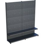 Raffar Antrasit Metal 2'li Birleşik 2 Katlı Market Raf Sistemi | Market Rafı | G180CM Yükseklik H220 Cm| - Siyah - ölçü