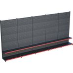 Raffar Antrasit Metal 5li Birleşik 2 Katlı Market Raf Sistemi | Hırdavat Rafı | G450CM Yükseklik H220 Cm| - Kırmızı - ölçü