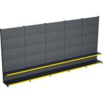 Raffar Antrasit Metal 5li Birleşik 2 Katlı Market Raf Sistemi | Hırdavat Rafı | G450CM Yükseklik H220 Cm| - Sarı - ölçü