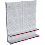 Raffar Beyaz Metal 2'li Birleşik 2 Katlı Market Raf Sistemi | Market Rafı | G180CM Yükseklik H220 Cm| - Kırmızı - ölçü