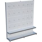 Raffar Beyaz Metal 2'li Birleşik 2 Katlı Market Raf Sistemi | Market Rafı | G180CM Yükseklik H220 Cm| - Siyah - ölçü