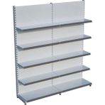 Raffar Beyaz Metal 5 Katlı 2'li Birleşik Katlı Market Raf Sistemi | Market Rafı | G180CM Yükseklik H220 Cm| - Siyah - ölçü