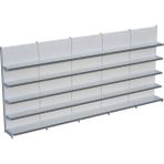 Raffar Beyaz Metal 5 Katlı 5'li Birleşik Katlı Market Raf Sistemi | Market Rafı | G450CM Yükseklik H220 Cm| - Siyah - ölçü