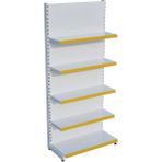 Raffar Beyaz Renk Metal 5 Katlı Market Raf Sistemi | Market Rafı | G90CM Yükseklik H220 Cm| - Sarı - ölçü