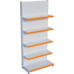 Raffar Beyaz Renk Metal 5 Katlı Market Raf Sistemi | Market Rafı | G90CM Yükseklik H220 Cm| - Turuncu - ölçü