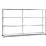 Raffar Galvaniz 4 Katlı 2li Birleşik Arşiv Raf Sistemi - Çelik Raf - Metal Raf - Gri - 31x120xH150CM