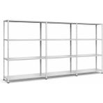 Raffar Galvaniz 4 Katlı 3lü Birleşik Arşiv Raf Sistemi - Çelik Raf - Metal Raf - Gri - 31x180xH250CM