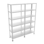 Raffar Galvaniz 6 Katlı 2li Birleşik Arşiv Raf Sistemi - Çelik Raf - Metal Raf - Gri - 31x120xH150CM