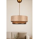 Raffora Tekli Sarkıt Avize | 30x55 cm | 51-60 cm Yükseklik | Hasır Malzeme | E27 Uyumlu | Enerji Verimli | Modern Minimal Tasarım | CE Sertifikalı (Bej-Kahve)