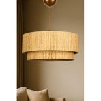 Raffora Tekli Sarkıt Avize | 30x55 cm | 51-60 cm Yükseklik | Hasır Malzeme | E27 Uyumlu | Enerji Verimli | Modern Minimal Tasarım | CE Sertifikalı (Ekru)
