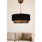 Raffora Tekli Sarkıt Avize | 30x55 cm | 51-60 cm Yükseklik | Hasır Malzeme | E27 Uyumlu | Enerji Verimli | Modern Minimal Tasarım | CE Sertifikalı (Siyah-Kahve)
