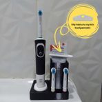 Rafine Studio 3D Elektrikli Şarjlı Siyah Diş Fırçası ve Macun Standı – Elektrikli Fırça Başlığı Organizeri