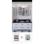 Rafineri Tasarım 2 Kapaklı Aynalı Banyo Dolabı Çok Amaçlı Banyo Dolabı Sunta 60X60X15 - Beyaz