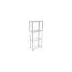 Rafistan 4 Katlı Galvaniz Çelik Raf 43x60x200 cm - Depo, Arşiv, Kiler, Dosya, Market Rafı - Gri