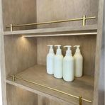Raflar için bariyer, alüminyum raylar, dolaplar ve gardırop rafları için - Düşmeye karşı bariyer, dekoratif çubuklar, ayakkabı rafları için durdurucular, kitapçılar ve şarap dükkanları (altın, paket