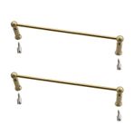 Raflar için güvenlik korkuluğu, raflar için pirinç korkuluk seti, 2 braket ve vida, 80 cm metal bariyer çubukları, ahşap raflar için, kolay kurulum,