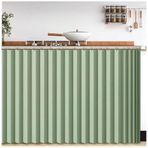 Raflar için Toz Geçirmez Perde, Sürgülü Raylı Mutfak Dolabı Perdeleri, Ayakkabı Yuvaları, Yıkama Örtüleri - Yeşil, GxY 80x50cm - Ev dekorasyonu ve koruması için ideal