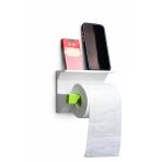 Raflı Duvara Monte Tuvalet Kağıdı Askılığı | Telefon & Yedek Rulo Koyma Alanlı Modern Banyo Aparatı