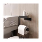 Raflı Tuvalet Kağıtlığı, Banyo Tuvalet Kağıtlık, Wc Tuvalet Kağıdı Tutucu, Banyo Tuvalet Kağıdı Askısı, Tuvalet Kağıdı Aparatı, Metal Tuvalet Kağıdı Standı (Metal, Siyah) - 000-Siyah