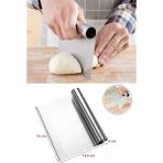Raftan Topla 2li Set Hamur Şekillendirici Eğik Pasta Spatulası +Metal Hamur Kesici Kazıyıcı Spatula