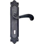 Raftan Topla Antika Tarz Dekoratif Pirinç Sultan Banyo Kapı Kolu - 270X54MM, Oksit