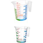 Raftan Topla Ölçü Kabı Dereceli Renkli 1000 ml + 500 ml Set