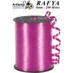 Rafya Şerit Kurdela 1 Adet 8mm 200 Metre Rabant Rafya Renkli Hediye Paketleme Ipi Kurdela Balon Bağlama Ponpon Yapma - Pembe
