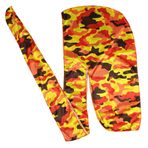 RAGBYB Erkek Kamuflaj İpek Durag Uzun Askılı İpeksi Durags Bandana Dalgaları şapka, Turuncu, Tek Beden