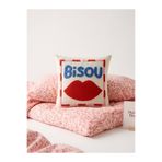 RahanDesign Bisou Punch İşlemeli Pamuklu Kırlent Kılıfı - 43x43cm - Punch Kırlent Kılıfı