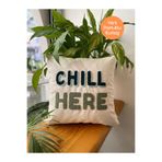 RahanDesign Chill Here Pamuklu Punch Kırlent Yastık Kılıfı - 43*43xm - Punch İşlemeli Yastık Kılıfı