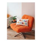 RahanDesign Cute but Overthinker Yazılı Renkli Punch İşlemeli Pamuklu Kırlent Kılıfı -30x50cm- Punch Kırlent