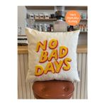 RahanDesign No Bad Days Pamuklu Punch Işlemeli Kırlent Yastık Kılıfı - 43*43cm - Beyaz Kırlent Kılıfı