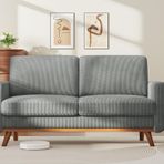Rahat 172 cm Koyu Gri Loveseat Kanepe - Yaylı Minderli Kadife Kanepe Derin Koltuk Masif Ahşap Çerçeve Oturma Odası, Yatak Odası veya Ofis için Mükemmel.