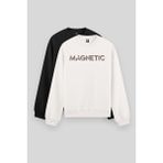 Rahat Form O Yaka 2li Paket Siyah-Ekru Erkek Sweatshirt - 88020