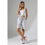 Rahat Kalıp Geniş Uzun Penye Pamuklu Unisex Şort 21823 Karmelanj